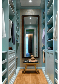 Параллельная гардеробная комната с большим зеркалом Керчь